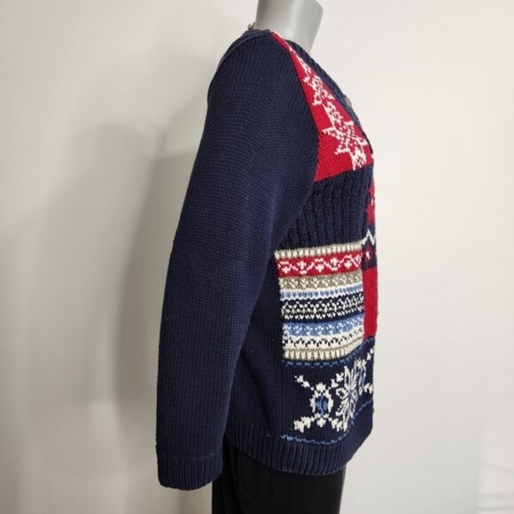 Vintage Northern Reflections Chunky Tacky Winter Holiday Cardigan Sweater Size L - Picture 4 of 12